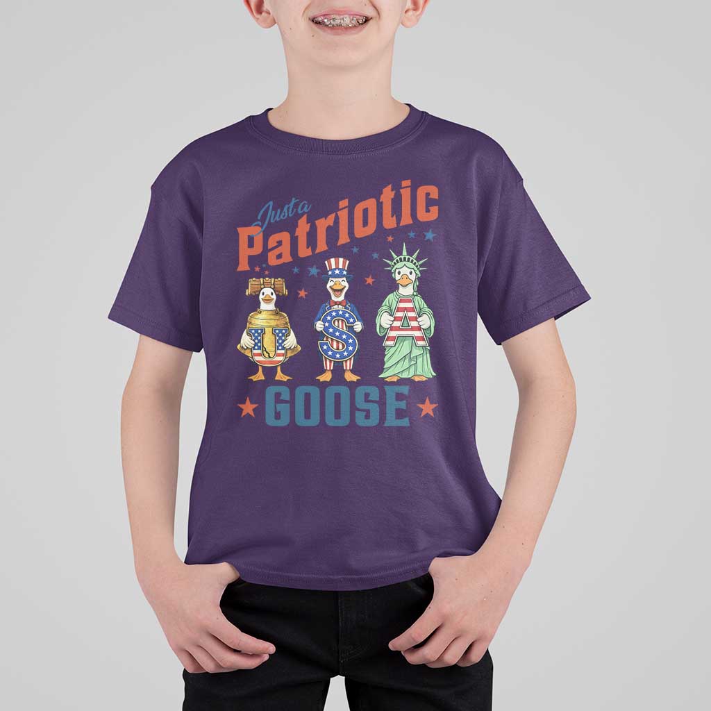 Just A Patriotic Goose T Shirt For Kid Funny Freedom Goose Patriotic