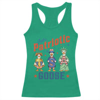 Just A Patriotic Goose Racerback Tank Top Funny Freedom Goose Patriotic