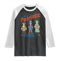 Just A Patriotic Goose Raglan Shirt Funny Freedom Goose Patriotic