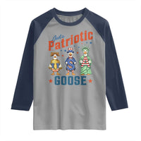 Just A Patriotic Goose Raglan Shirt Funny Freedom Goose Patriotic