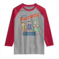 Just A Patriotic Goose Raglan Shirt Funny Freedom Goose Patriotic