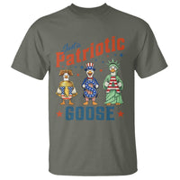 Just A Patriotic Goose T Shirt Funny Freedom Goose Patriotic