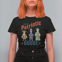 Just A Patriotic Goose T Shirt For Women Funny Freedom Goose Patriotic