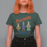 Just A Patriotic Goose T Shirt For Women Funny Freedom Goose Patriotic