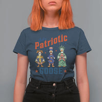 Just A Patriotic Goose T Shirt For Women Funny Freedom Goose Patriotic