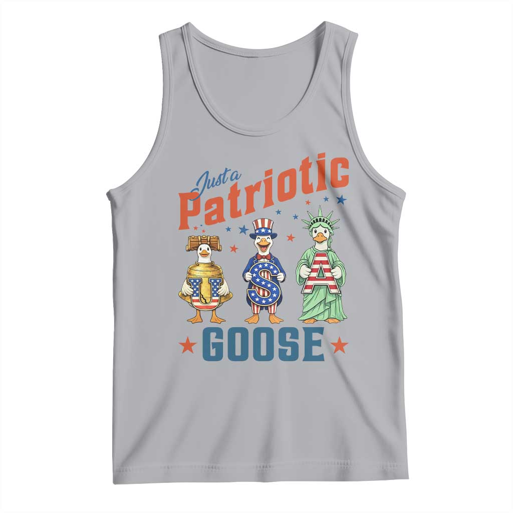 Just A Patriotic Goose Tank Top Funny Freedom Goose Patriotic