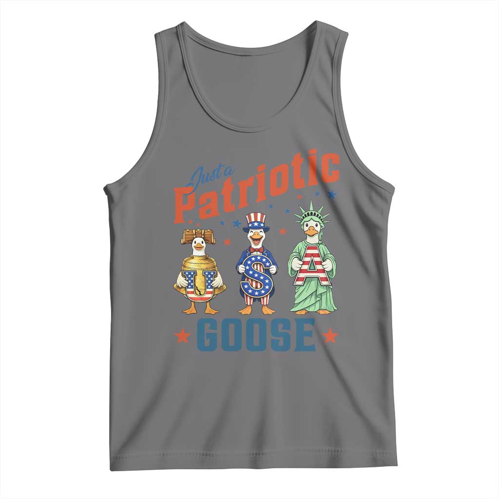 Just A Patriotic Goose Tank Top Funny Freedom Goose Patriotic