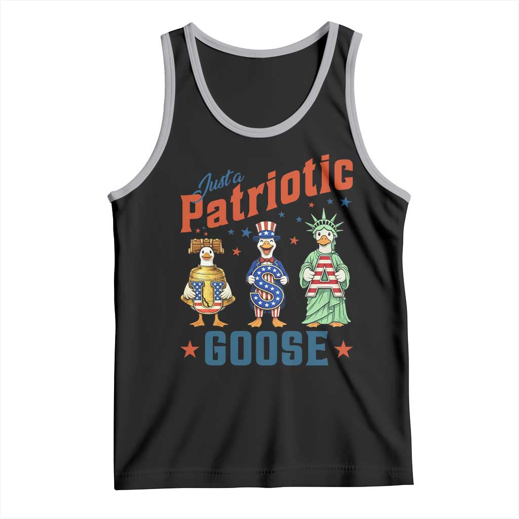 Just A Patriotic Goose Tank Top Funny Freedom Goose Patriotic