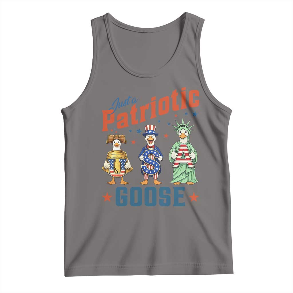 Just A Patriotic Goose Tank Top Funny Freedom Goose Patriotic