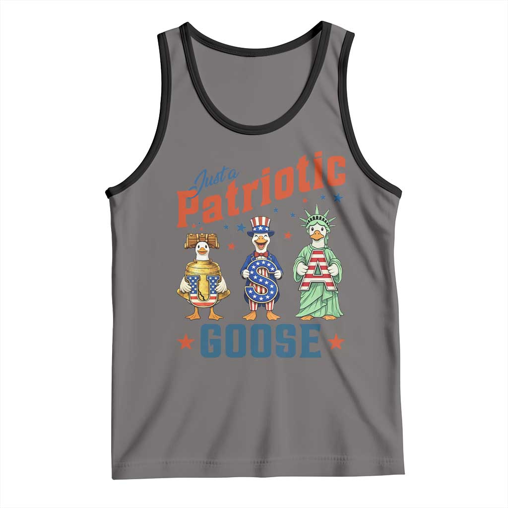 Just A Patriotic Goose Tank Top Funny Freedom Goose Patriotic
