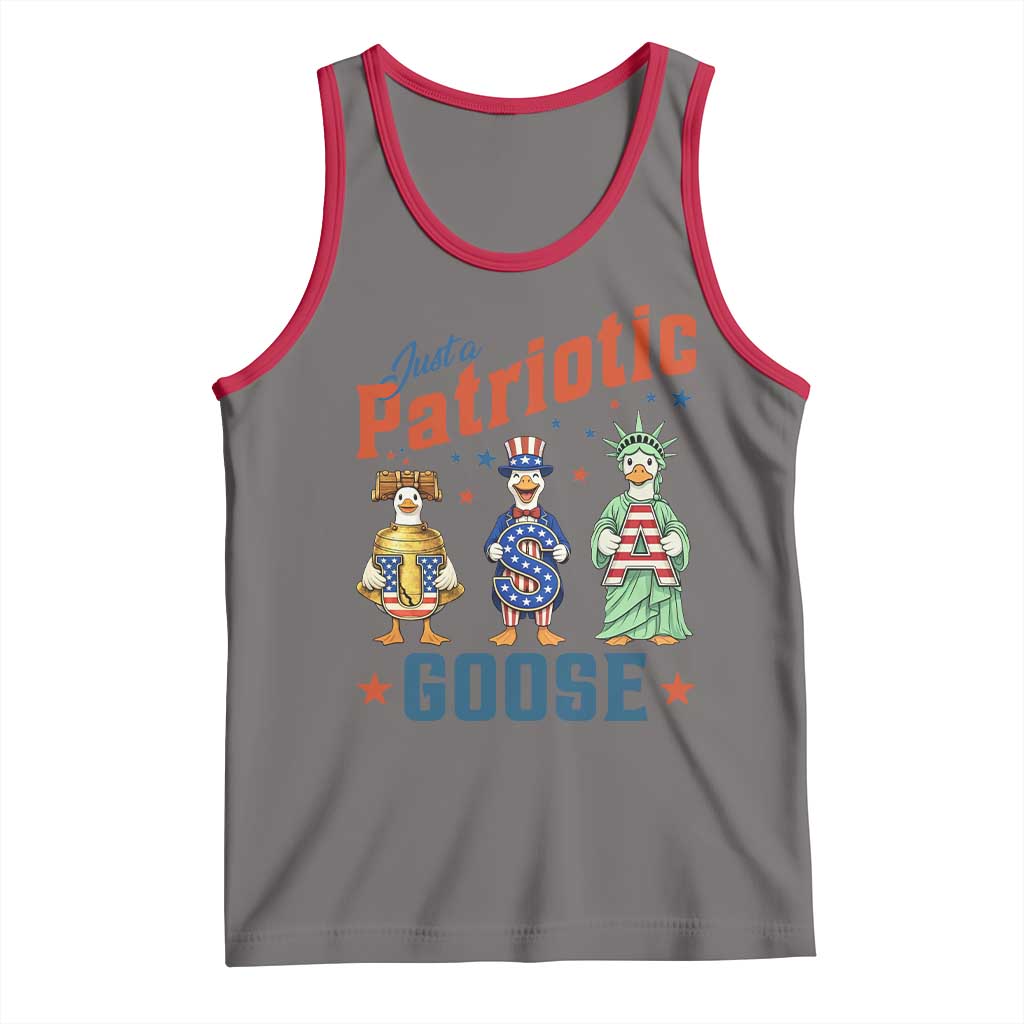 Just A Patriotic Goose Tank Top Funny Freedom Goose Patriotic