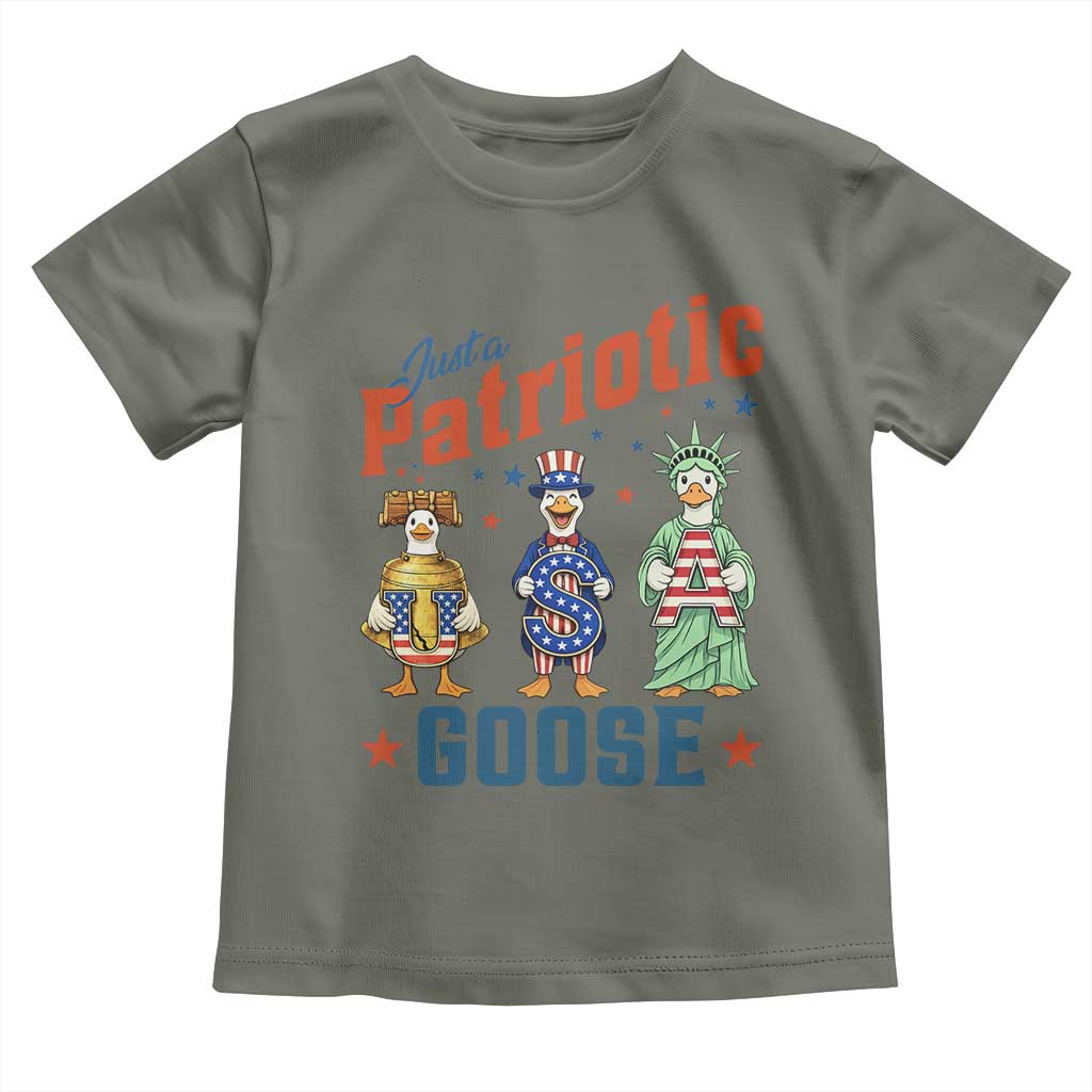 Just A Patriotic Goose Toddler T Shirt Funny Freedom Goose Patriotic