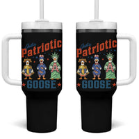 Just A Patriotic Goose Tumbler With Handle Funny Freedom Goose Patriotic