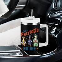 Just A Patriotic Goose Tumbler With Handle Funny Freedom Goose Patriotic
