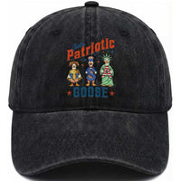 Just A Patriotic Goose Washed Cotton Baseball Cap Funny Freedom Goose Patriotic
