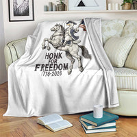 Funny Patriotic Goose Cowboy Throw Blanket Honk For Freedom