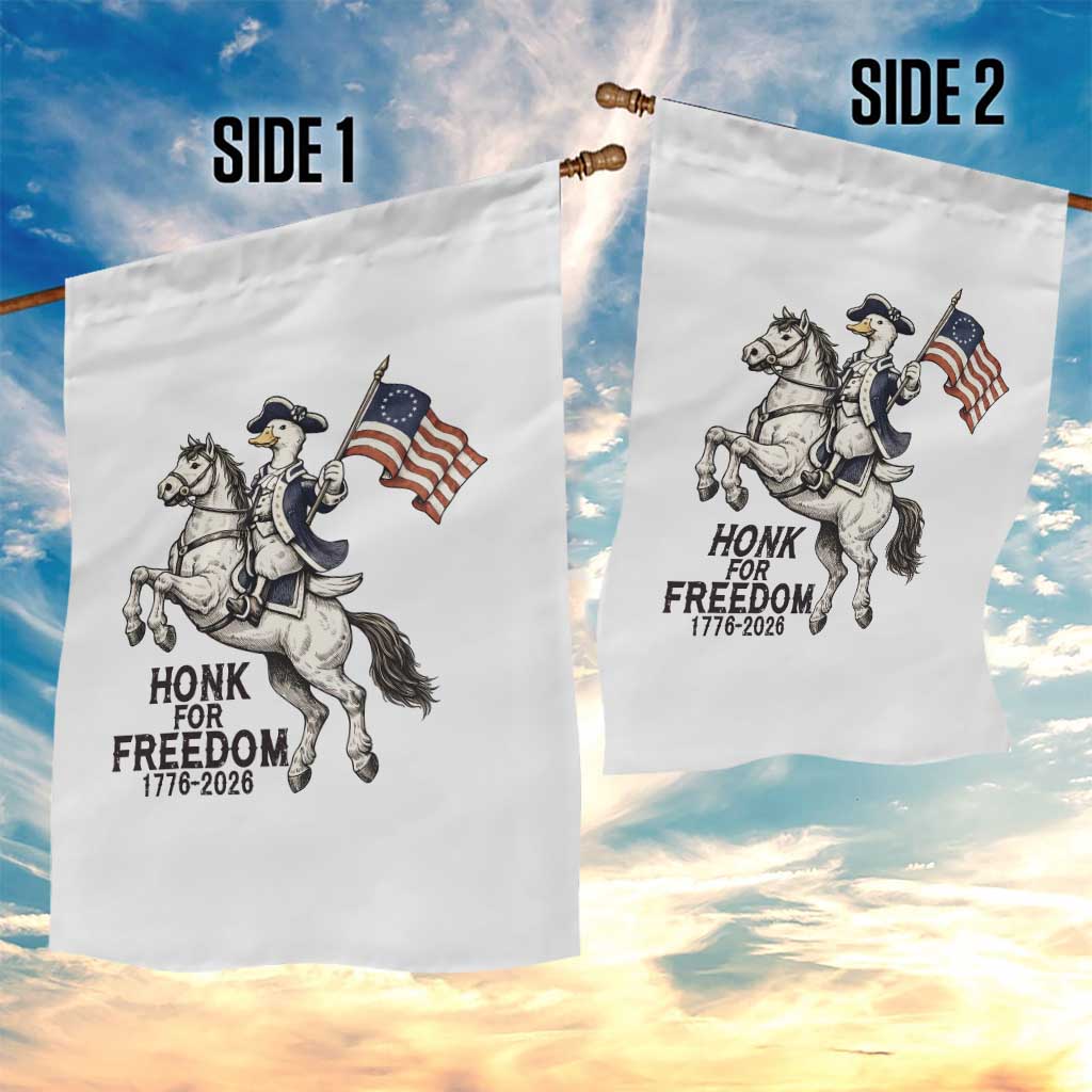 Funny Patriotic Goose Cowboy Garden Flag Honk For Freedom