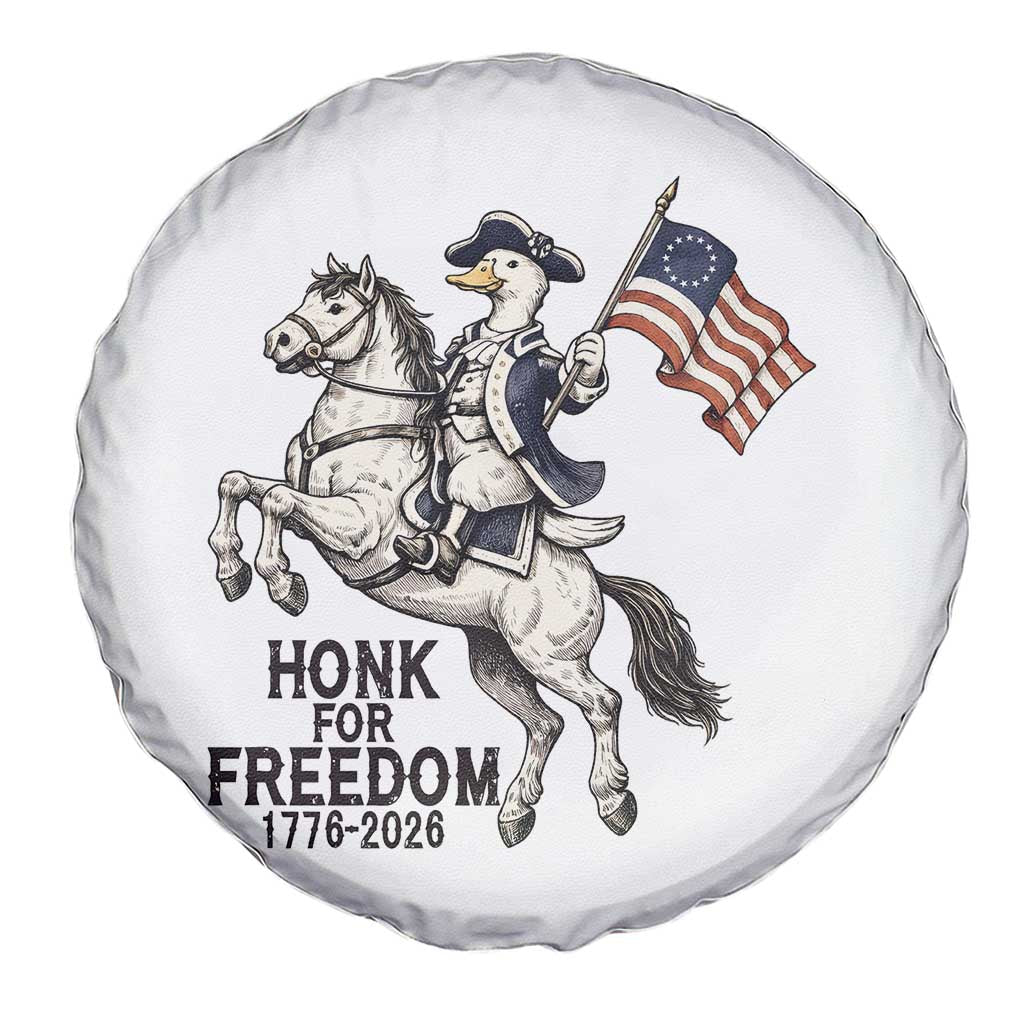 Funny Patriotic Goose Cowboy Spare Tire Cover Honk For Freedom