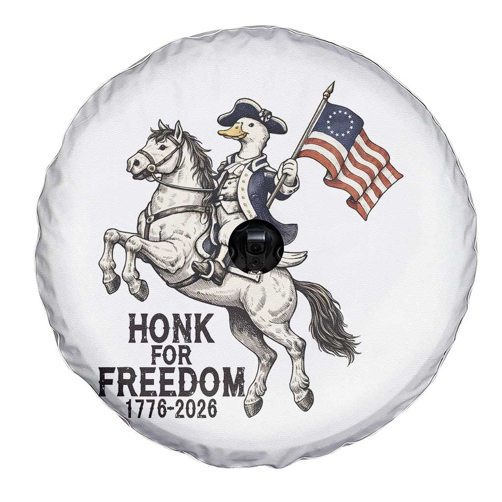 Funny Patriotic Goose Cowboy Spare Tire Cover Honk For Freedom