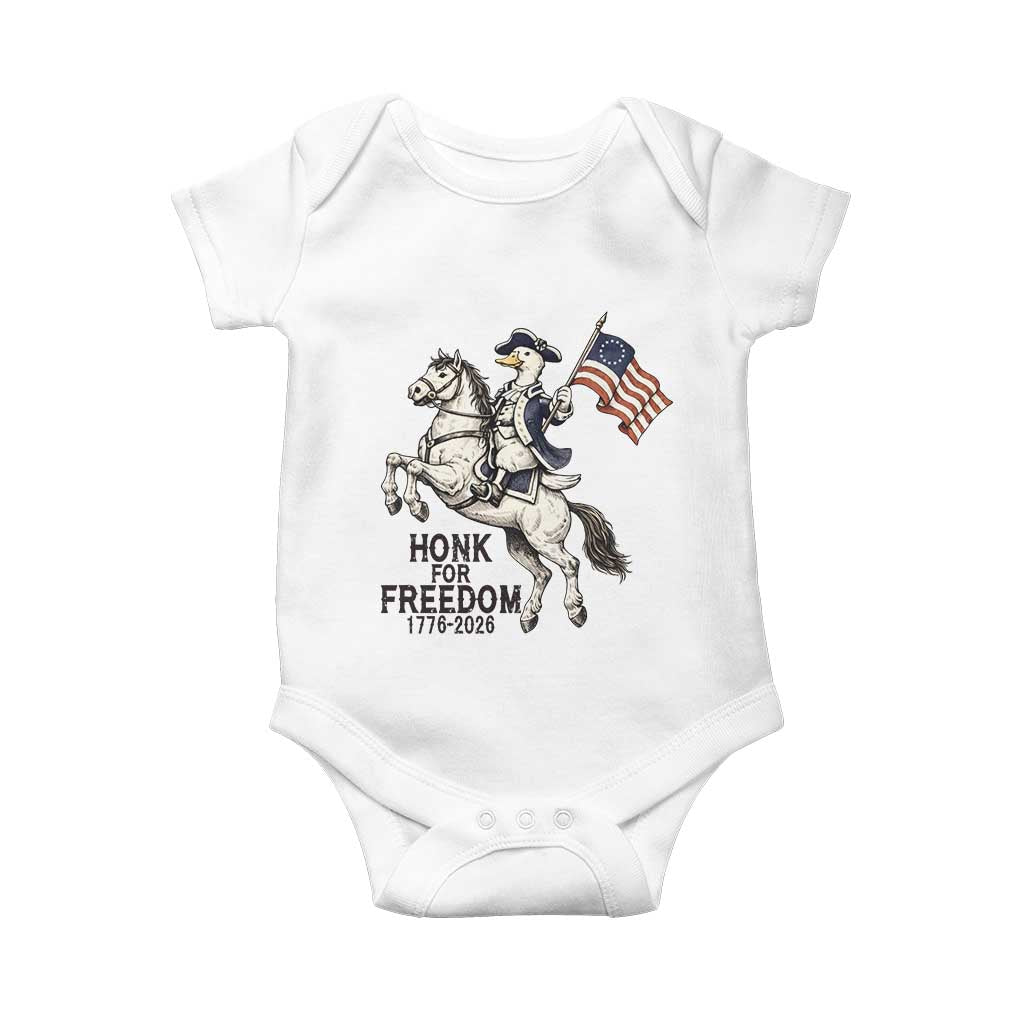 Funny Patriotic Goose Cowboy Baby Onesie Honk For Freedom
