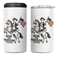 Funny Patriotic Goose Cowboy 4 in 1 Can Cooler Tumbler Honk For Freedom