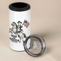 Funny Patriotic Goose Cowboy 4 in 1 Can Cooler Tumbler Honk For Freedom