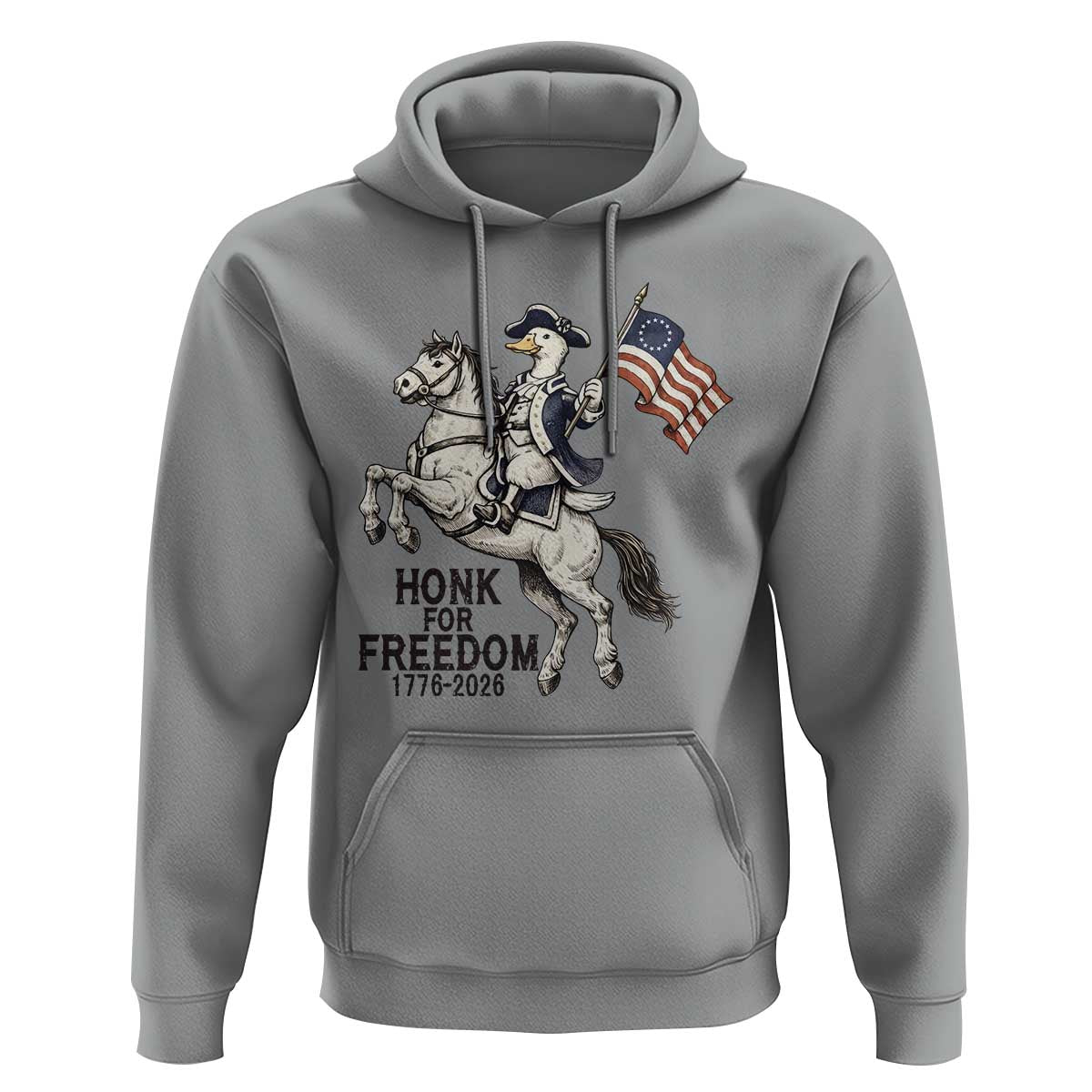 Funny Patriotic Goose Cowboy Hoodie Honk For Freedom