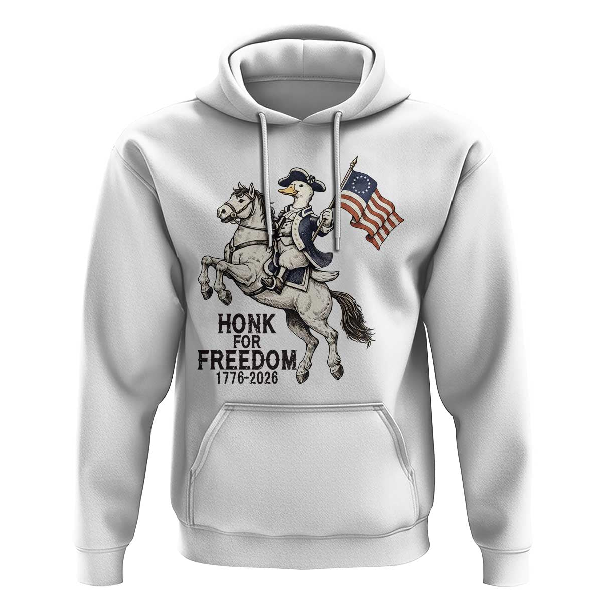 Funny Patriotic Goose Cowboy Hoodie Honk For Freedom