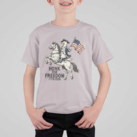 Funny Patriotic Goose Cowboy T Shirt For Kid Honk For Freedom