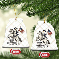 Funny Patriotic Goose Cowboy Ceramic Ornament Honk For Freedom