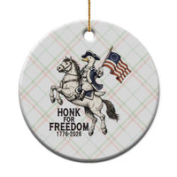 Funny Patriotic Goose Cowboy Ceramic Ornament Honk For Freedom