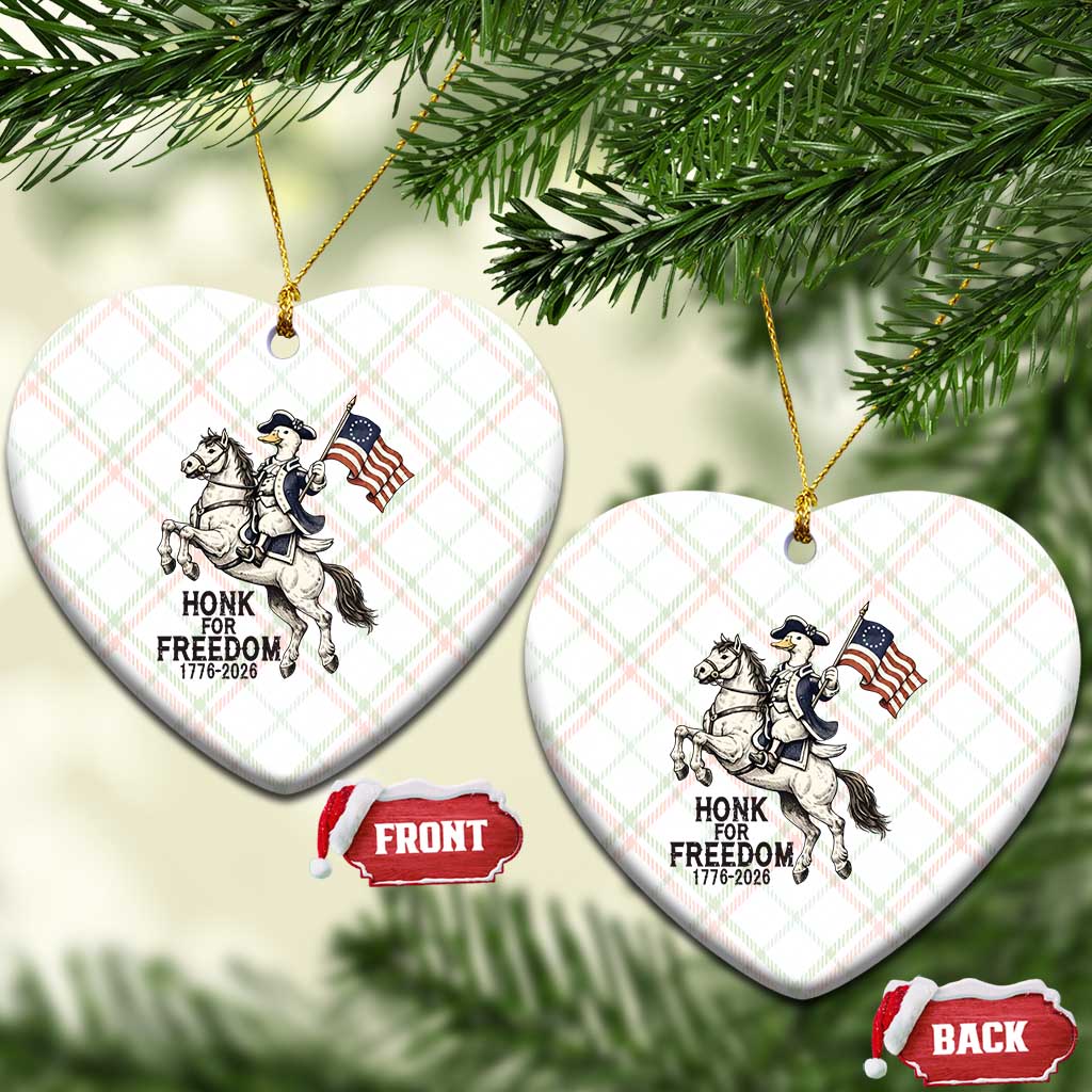 Funny Patriotic Goose Cowboy Ceramic Ornament Honk For Freedom