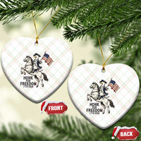 Funny Patriotic Goose Cowboy Ceramic Ornament Honk For Freedom