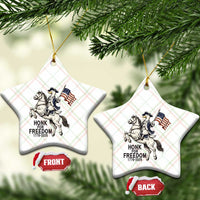 Funny Patriotic Goose Cowboy Ceramic Ornament Honk For Freedom