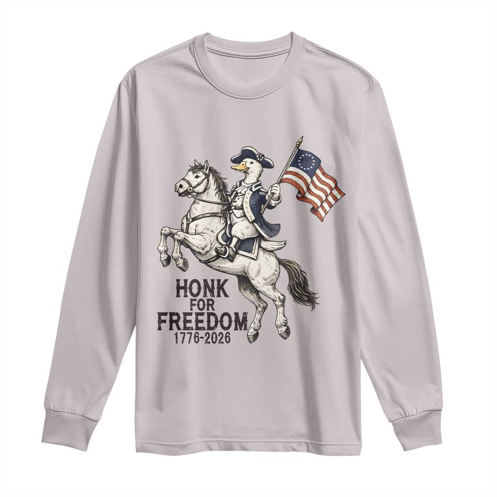 Funny Patriotic Goose Cowboy Long Sleeve Shirt Honk For Freedom