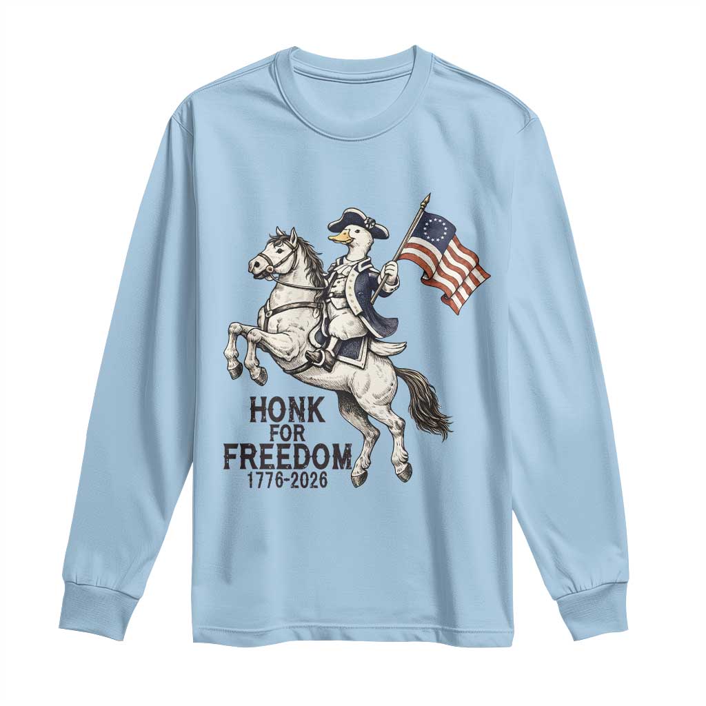 Funny Patriotic Goose Cowboy Long Sleeve Shirt Honk For Freedom