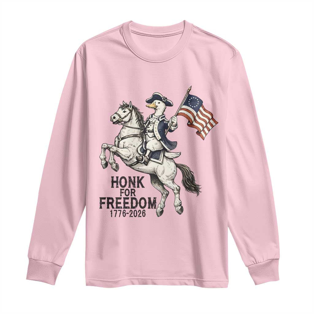 Funny Patriotic Goose Cowboy Long Sleeve Shirt Honk For Freedom