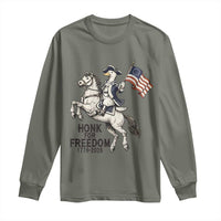Funny Patriotic Goose Cowboy Long Sleeve Shirt Honk For Freedom