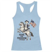 Funny Patriotic Goose Cowboy Racerback Tank Top Honk For Freedom