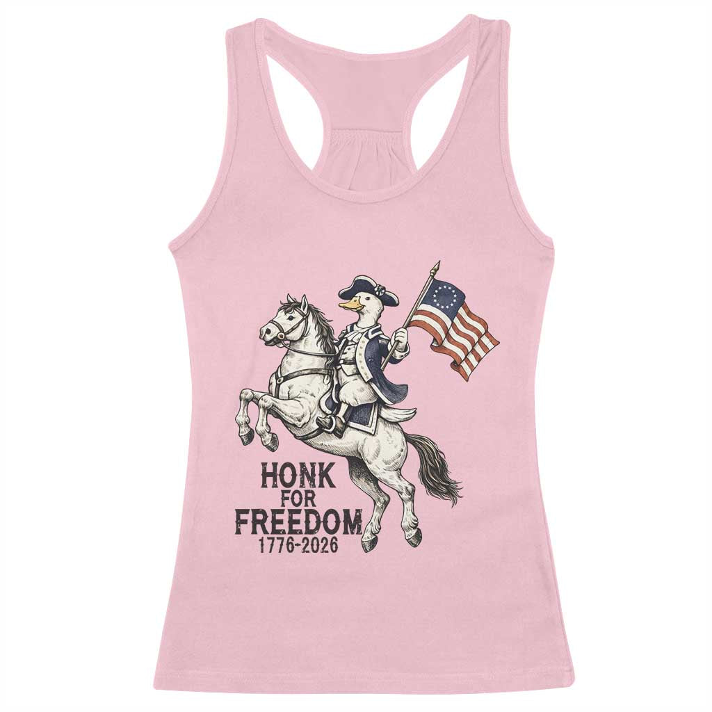 Funny Patriotic Goose Cowboy Racerback Tank Top Honk For Freedom