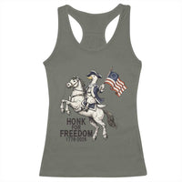 Funny Patriotic Goose Cowboy Racerback Tank Top Honk For Freedom