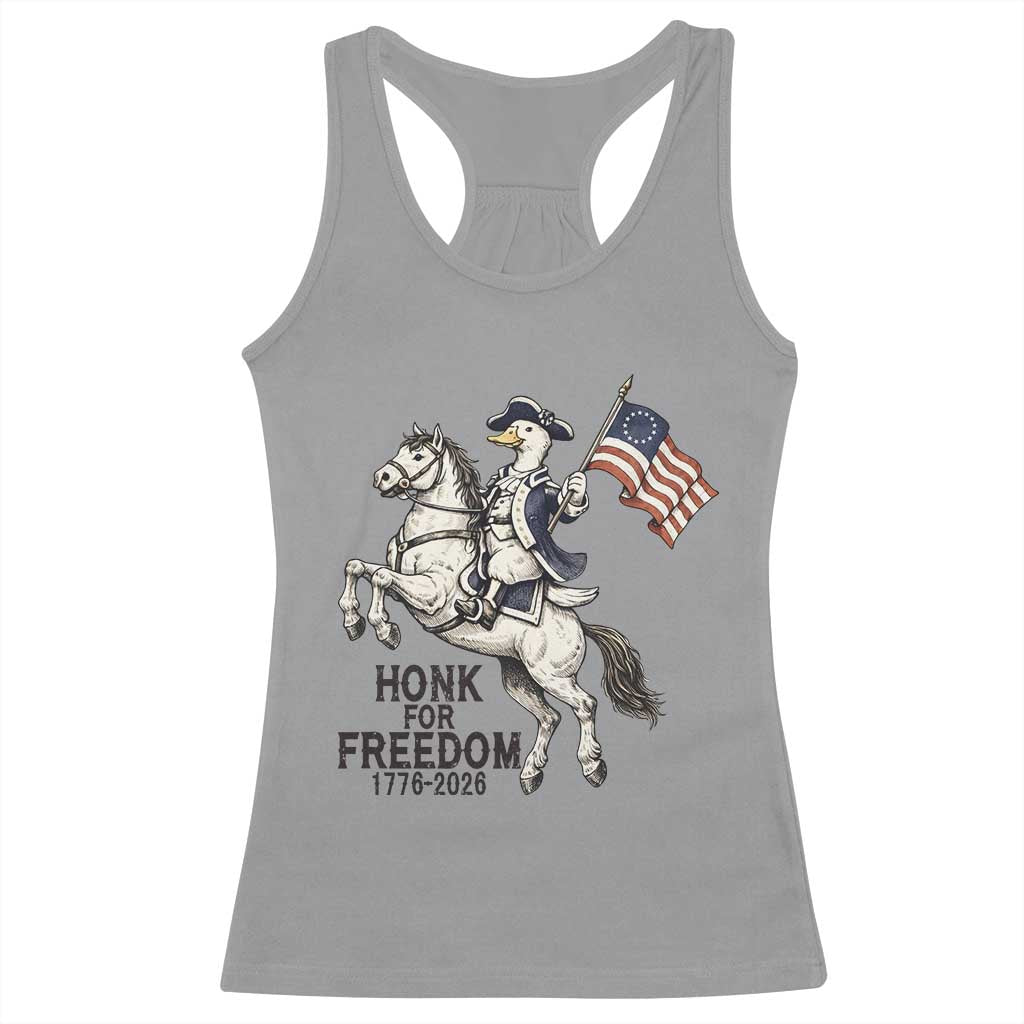 Funny Patriotic Goose Cowboy Racerback Tank Top Honk For Freedom