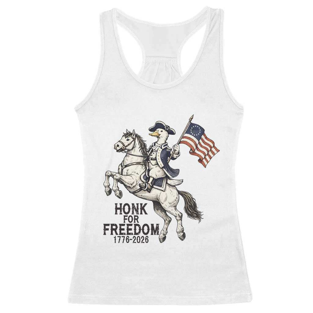 Funny Patriotic Goose Cowboy Racerback Tank Top Honk For Freedom