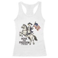 Funny Patriotic Goose Cowboy Racerback Tank Top Honk For Freedom