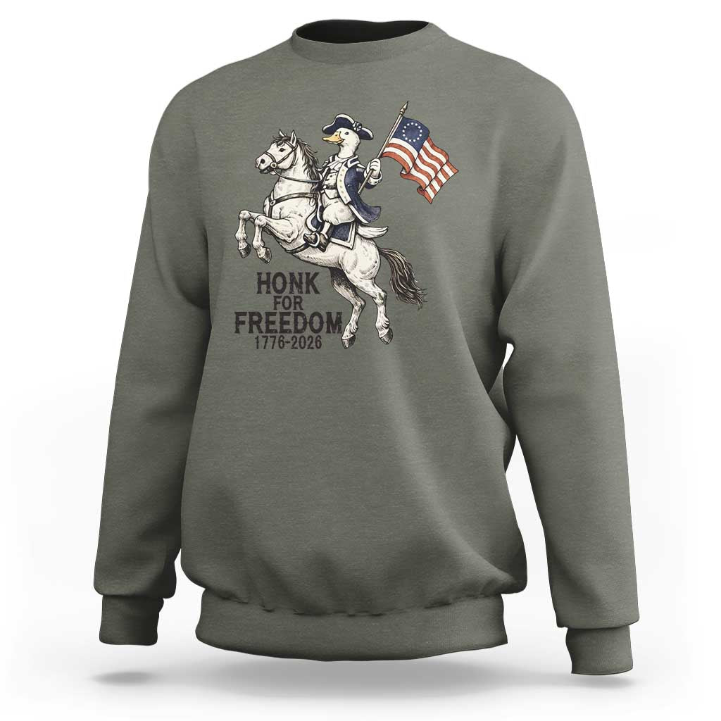 Funny Patriotic Goose Cowboy Sweatshirt Honk For Freedom