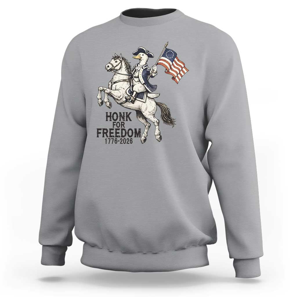 Funny Patriotic Goose Cowboy Sweatshirt Honk For Freedom