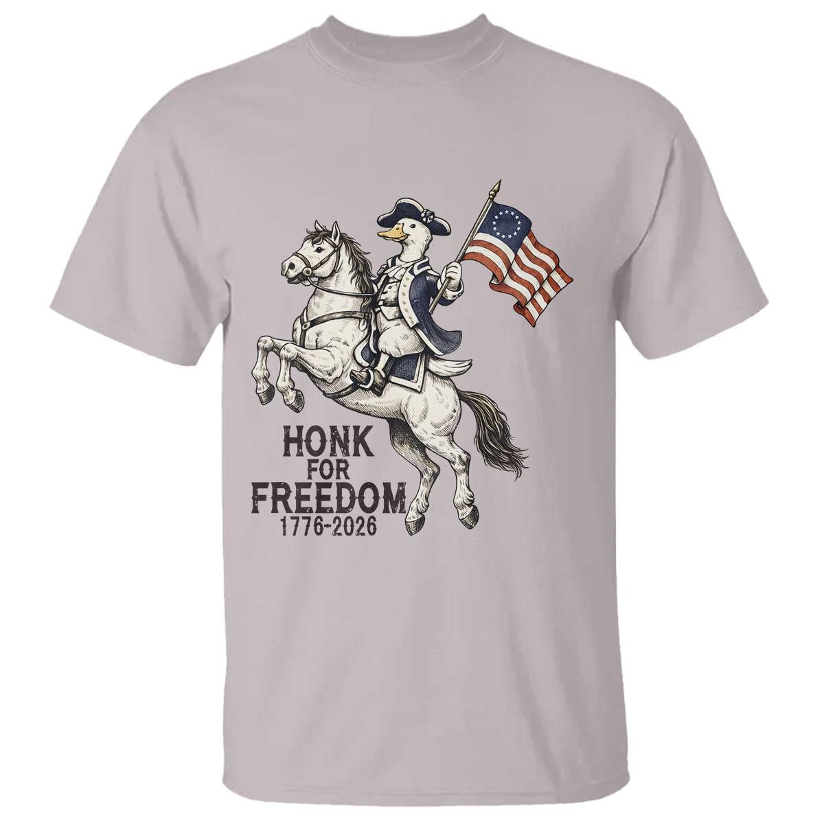 Funny Patriotic Goose Cowboy T Shirt Honk For Freedom