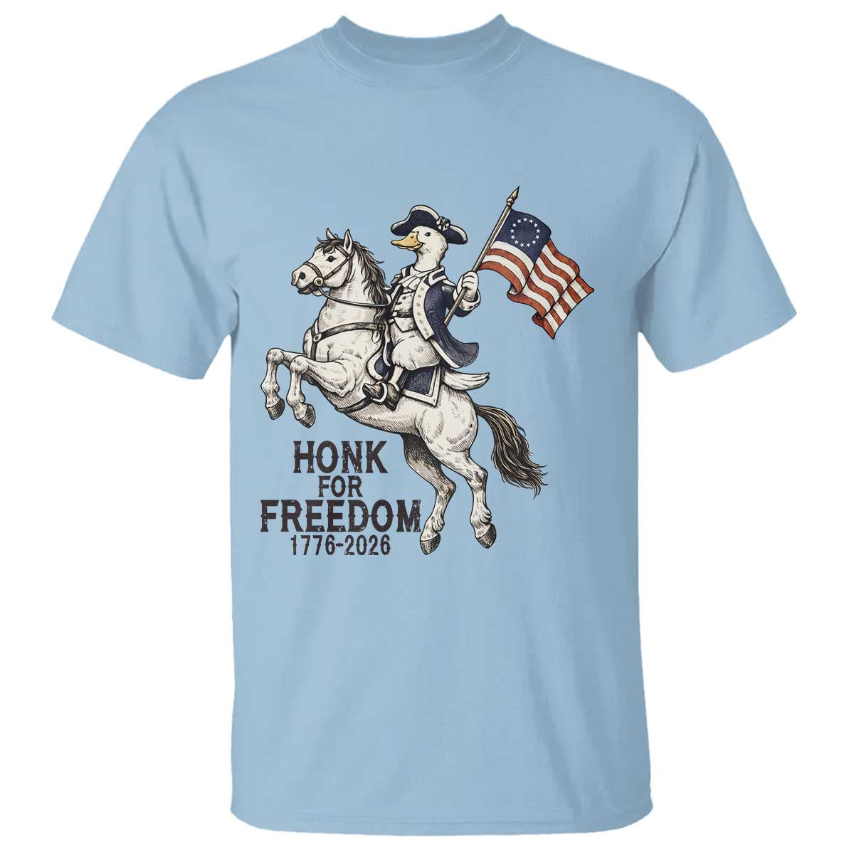 Funny Patriotic Goose Cowboy T Shirt Honk For Freedom