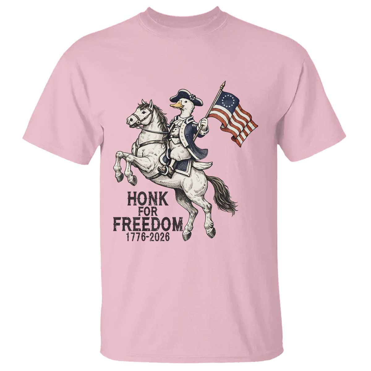 Funny Patriotic Goose Cowboy T Shirt Honk For Freedom