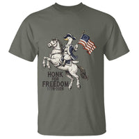 Funny Patriotic Goose Cowboy T Shirt Honk For Freedom